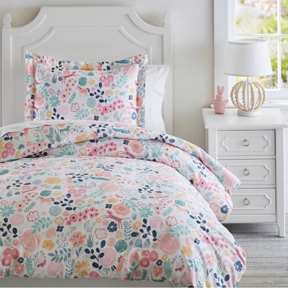 Pottery Barn Kids Sasha’s Garden Organic Twin Duvet Cover West Elm